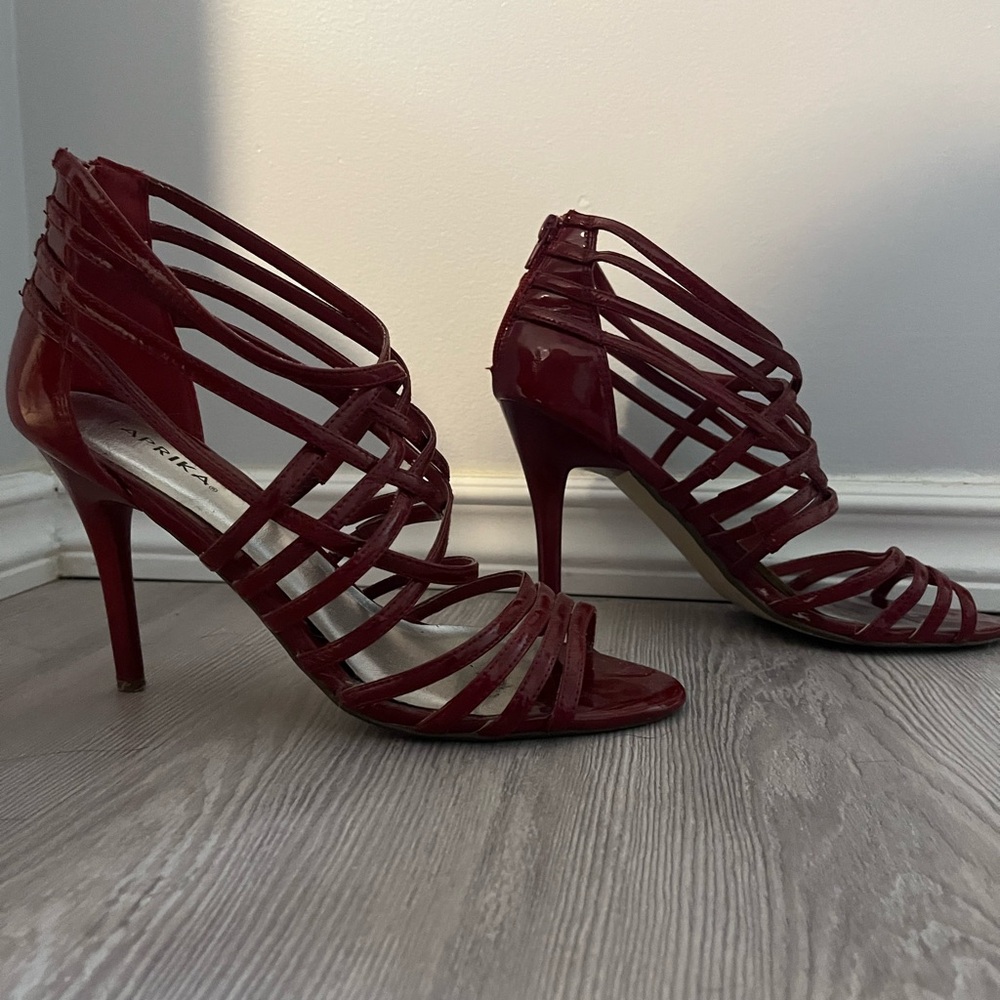 Paprika Red Strappy High Heels size 10